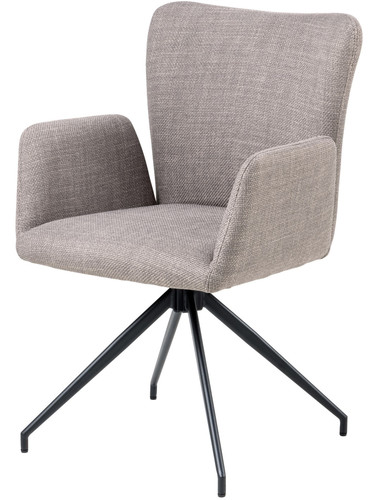 Upholstered Chair with Armrests Laura, light grey