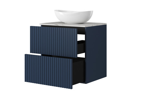 Wall-mounted Wash-basin Cabinet MDF Nicole 60cm, dark blue