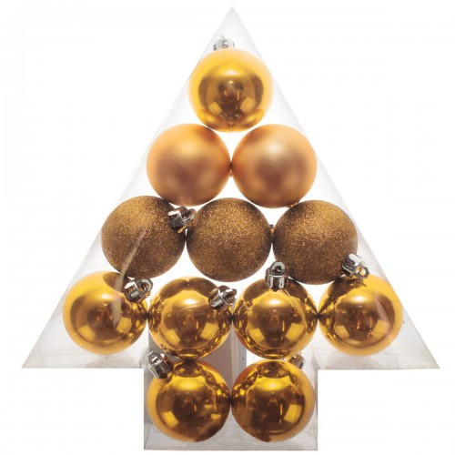 Christmas Baubles Set 4cm 12pcs, gold