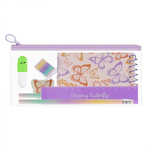 School Set Pencil Case with Accessories Pastel