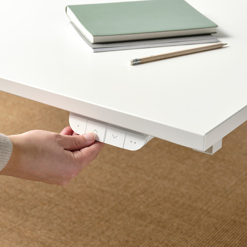 MITTZON Desk sit/stand, electric white, 140x60 cm