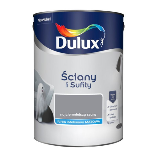 Dulux Walls & Ceilings Matt Latex Paint 2.5l darkest grey