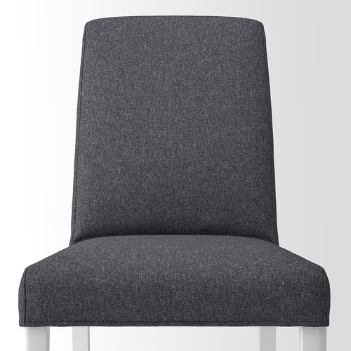 BERGMUND Chair, white/Gunnared medium grey, 4 pack