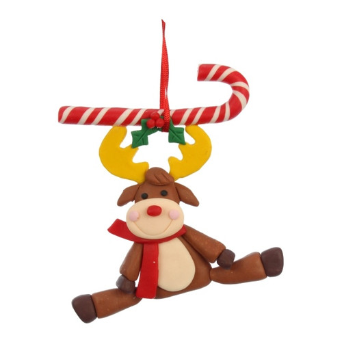 Christmas Tree Decoration Reindeer 9.5x9cm, assorted