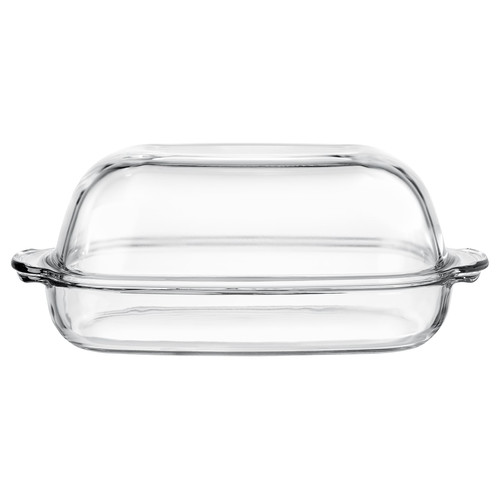 BUREN Oven / serving dish with lid, transparent glass