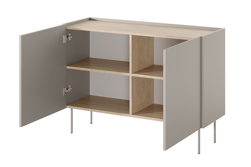 Two-Door Cabinet Desin 120, cashmere/nagano oak