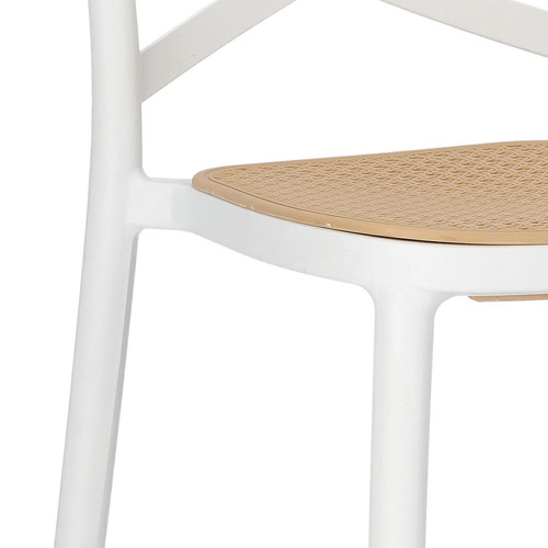 Bar Stool with Backrest Moreno, white