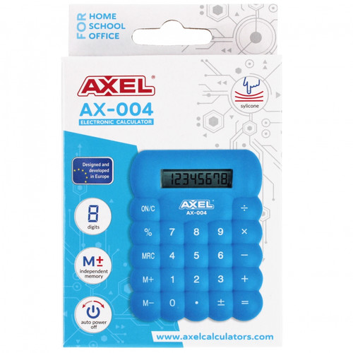 Axel Calculator Home/School/Office AX-004, silicone, blue