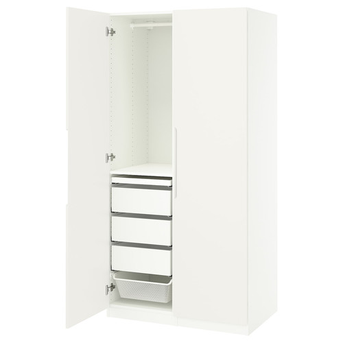 PAX / TONSTAD Wardrobe combination, white/off-white, 100x60x201 cm