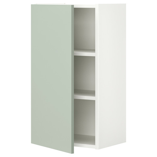 ENHET Wall cb w 2 shlvs/door, white/pale grey-green, 40x32x75 cm