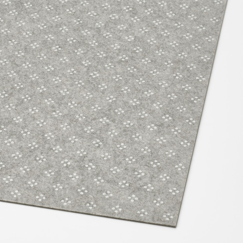 KOMPLEMENT Drawer mat, light grey patterned, 90x53 cm