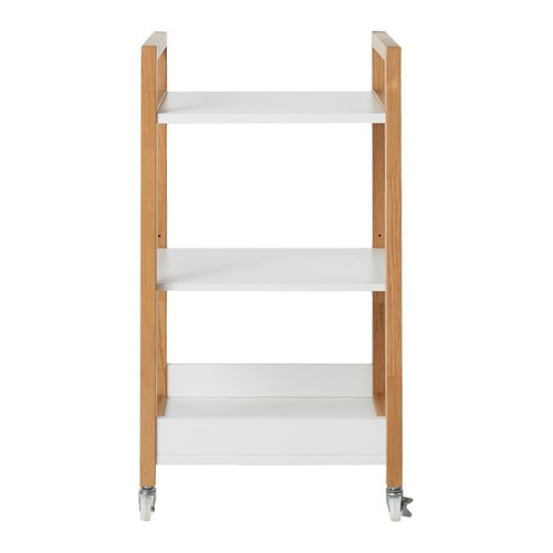 GoodHome Bathroom Trolley Nantua, white/wood