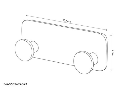 GoodHome Hook Rail Koros, chrome