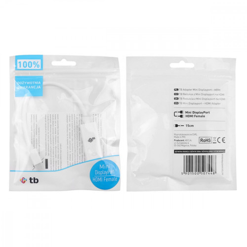 TB Adapter Mini Dispalyport M - HDMI F, white