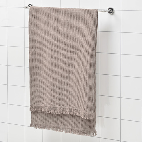 VALLASÅN Bath sheet, light grey/brown, 100x150 cm