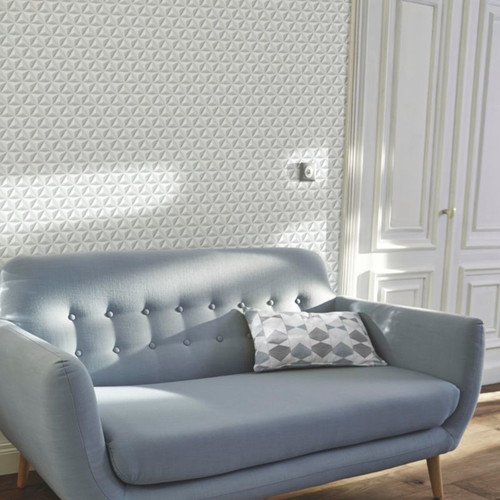 GoodHome Fleece Wallpaper Onagre, white