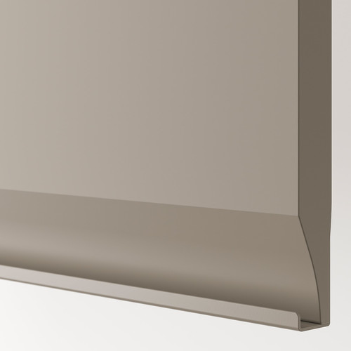 METOD High cabinet with pull-out larder, white/Upplöv matt dark beige, 60x60x220 cm