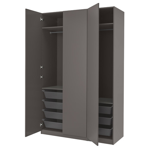 PAX / FORSAND Wardrobe, dark grey/dark grey, 150x60x236 cm