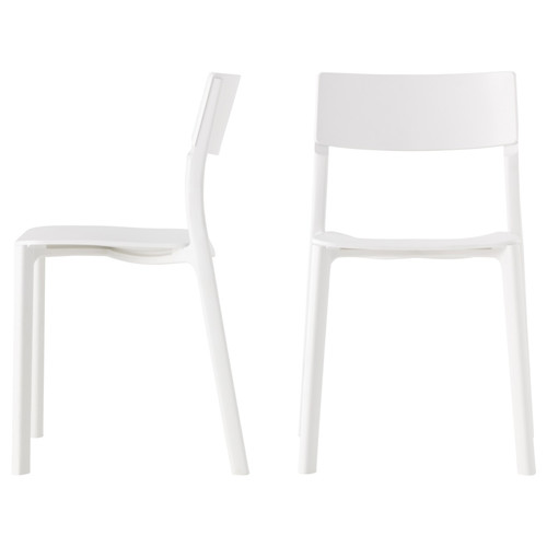 MELLTORP / JANINGE Table and 2 chairs, white/white, 75 cm