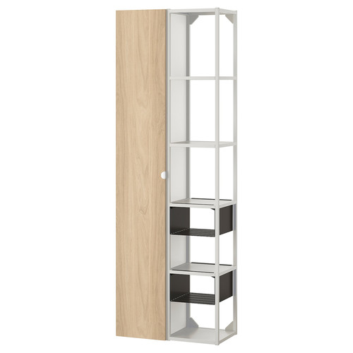 ENHET Wall storage combination, white, oak effect, 60x30x180 cm