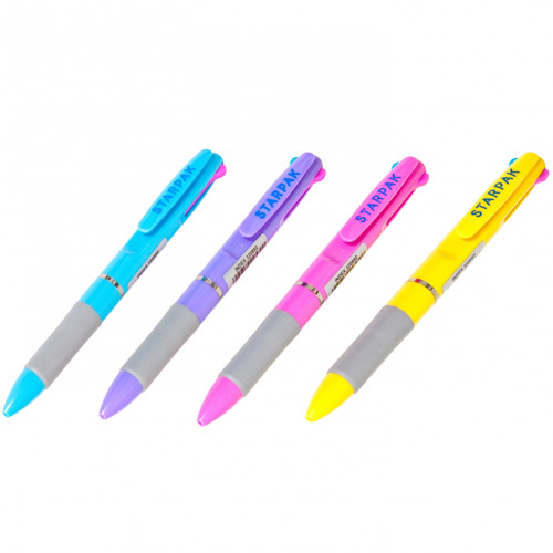 Starpak Multicolour Ball Pen with Grip 3 Ink Colours 36pcs