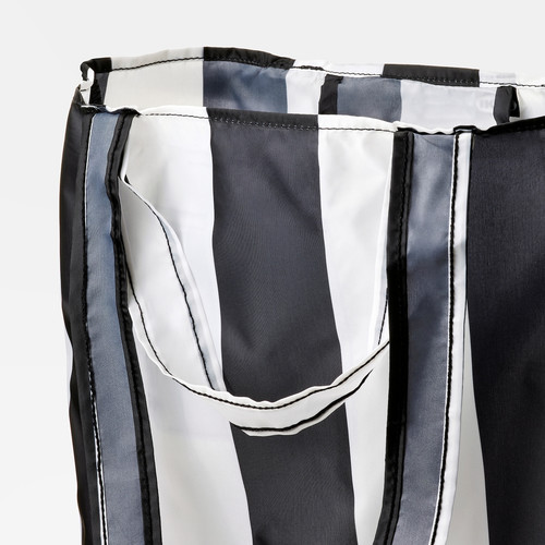 SKYNKE Carrier bag, striped/black white, 45x36 cm