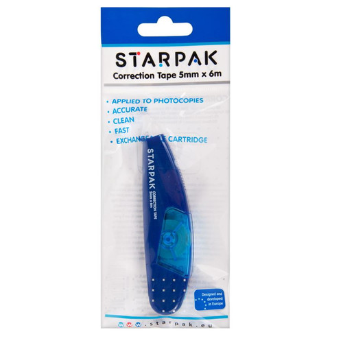 Starpak Correction Tape 5mm/6m 1pc, assorted colours