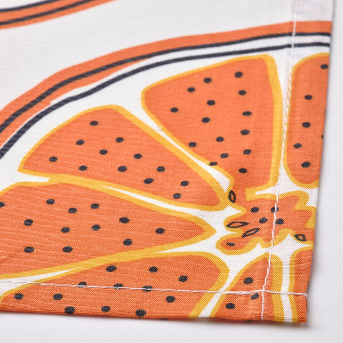 TORVFLY Tablecloth, patterned/off-white orange, 145x240 cm