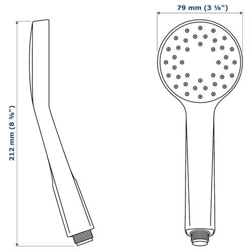 LILLREVET Single-spray hand held shower head, white