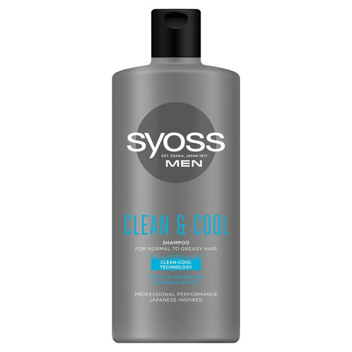 Syoss Men Clean & Cool Shampoo for Normal to Greasy Hair 440ml