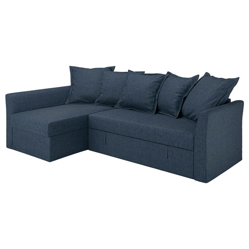 HOLMSUND Corner sofa-bed, Kilanda dark blue