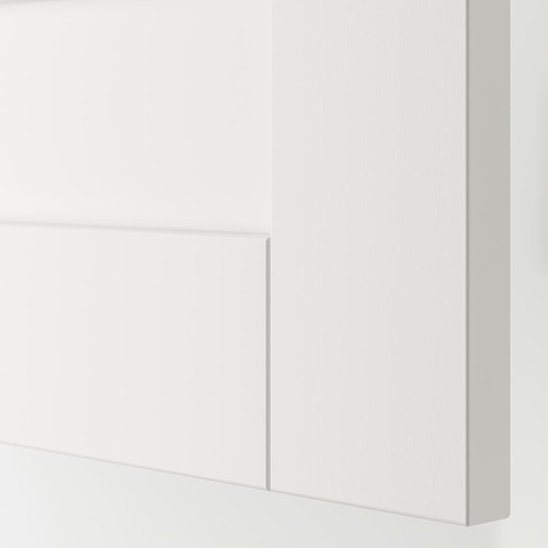 PLATSA Cabinet with doors and drawers, white/Sannidal white, 180x57x103 cm