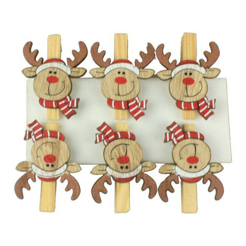 Christmas Decoration Clip Reindeer 4.8 cm 6pcs