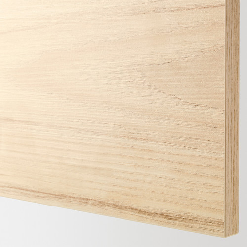 METOD High cabinet for fridge w 2 doors, white/Askersund light ash effect, 60x60x220 cm