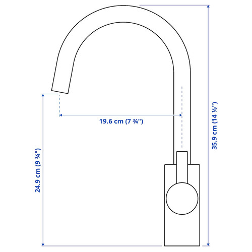 DELSJÖN Kitchen mixer tap, brass-colour