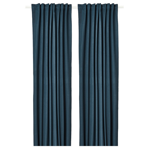 ROSENMANDEL Room darkening curtains, 1 pair, dark blue, 135x300 cm