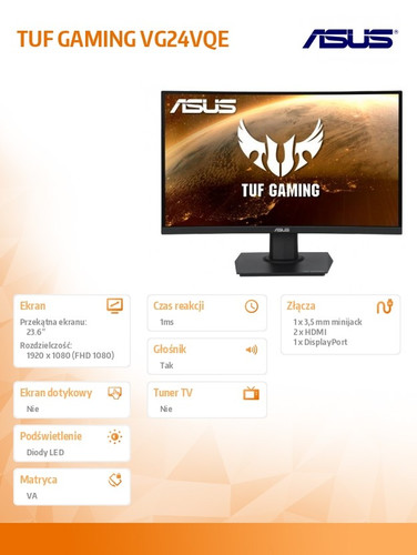 Asus TUF 23.6" Gaming Monitor 165Hz 1ms FreeSync VG24VQE