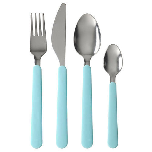 UPPHÖJD 16-piece cutlery set, turquoise