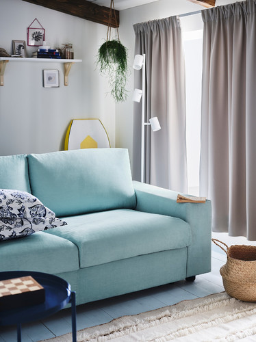 VIMLE 3-seat sofa, with wide armrests/Saxemara light blue