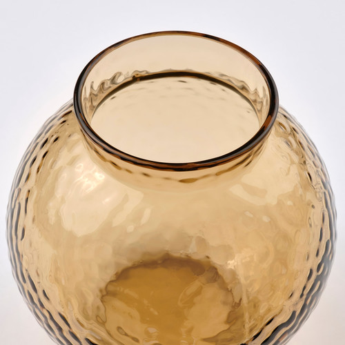 KONSTFULL Vase, patterned/brown, 10 cm