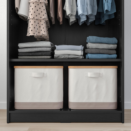 RAKKESTAD Wardrobe with 2 doors, black-brown, 79x176 cm