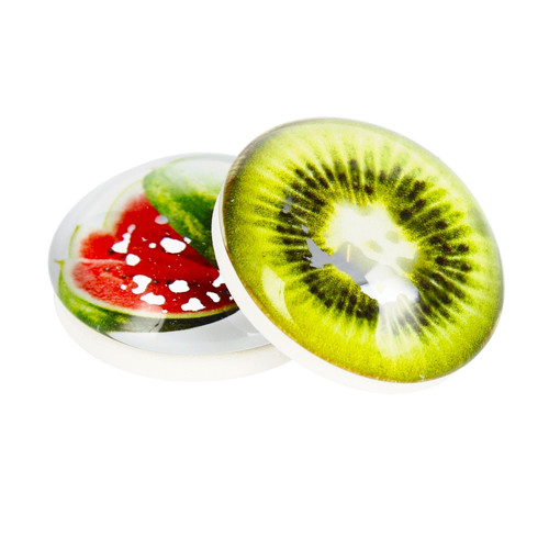 Glass Motiv Magnet 3.5cm 2pcs Watermelon/Kiwi