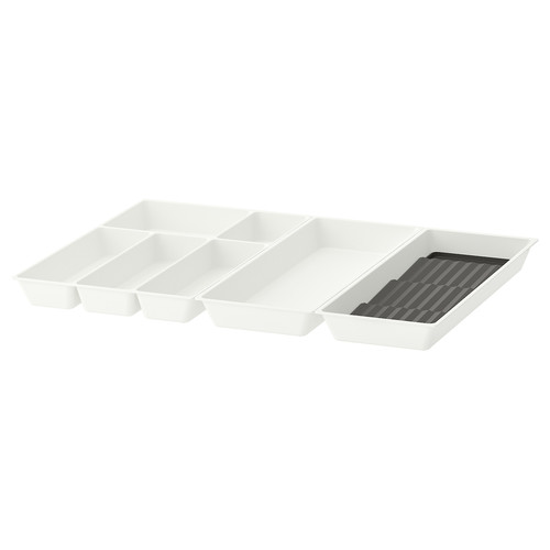 UPPDATERA Cutlery+utsl trays/tray w spice rck, white/anthracite, 72x50 cm