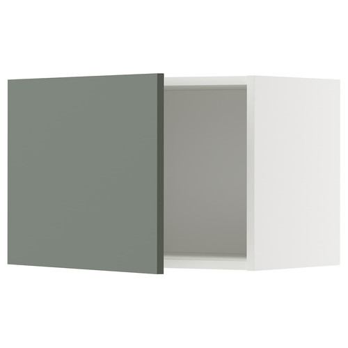 METOD Wall cabinet, white/Nickebo matt grey-green, 60x40 cm