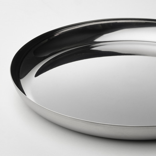 TUVHÄTTA Serving plate, stainless steel, 32 cm