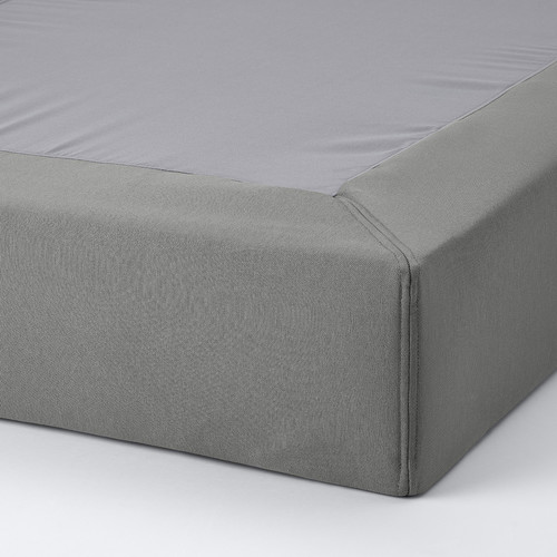 LYNGÖR Sprung mattress base, dark grey, 180x200 cm