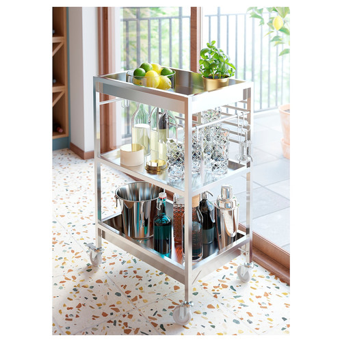 KUNGSFORS Kitchen cart, stainless steel, 60x40 cm