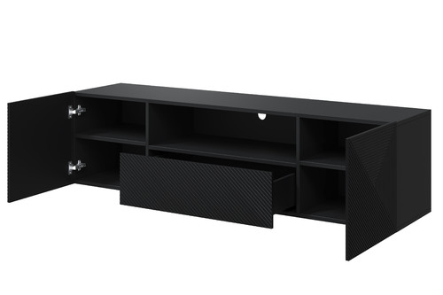 Wall-mounted TV Cabinet Asha 167 cm, matt black