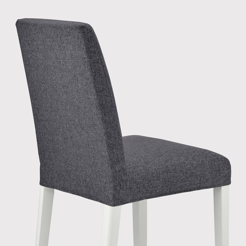 BERGMUND Chair, white/Gunnared medium grey, 4 pack