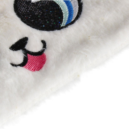 Plush Pencil Case Big Eyes White